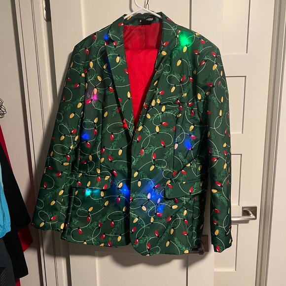Light up holiday blazer and holiday pants - size Large (42-44) - Picture 2 of 11